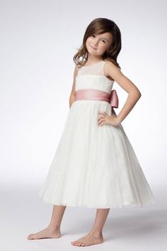  white flower girl dress