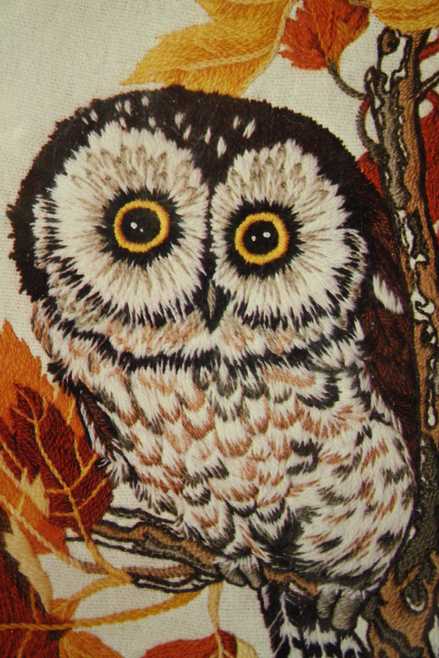 Download Vintage Owl Crewel Embroidery Picture Kit 70s by ...
