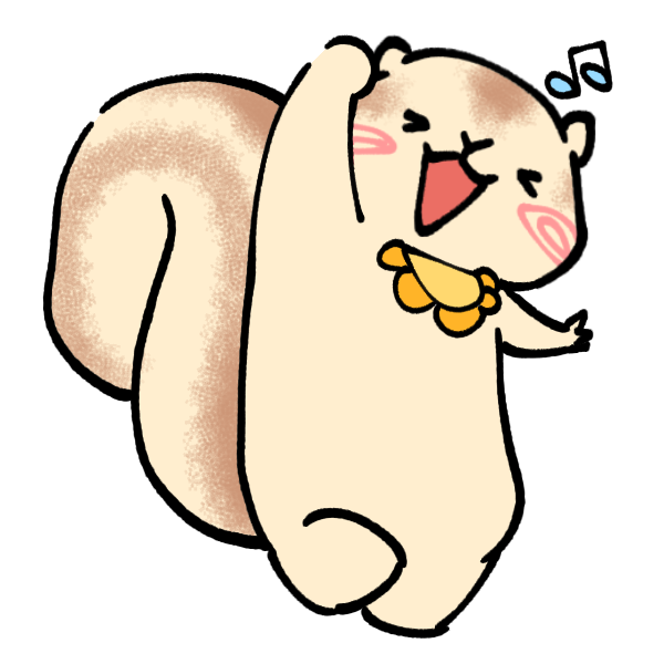 大喜びするリスのイラスト かわいいフリー素材が無料のイラストレイン