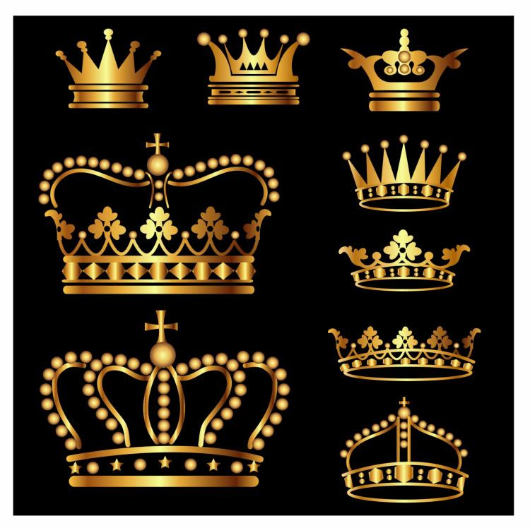 Download Gold crown set Free Vector / 4Vector
