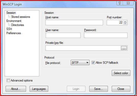 Winscp Opening Screen
