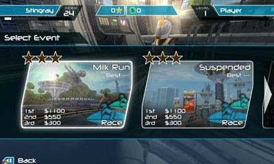 Screenshots of the Riptide GP2 for Android tablet, phone.