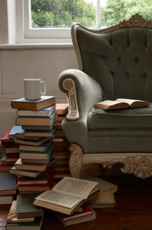 I love the smell of a good pile of books in the morning.