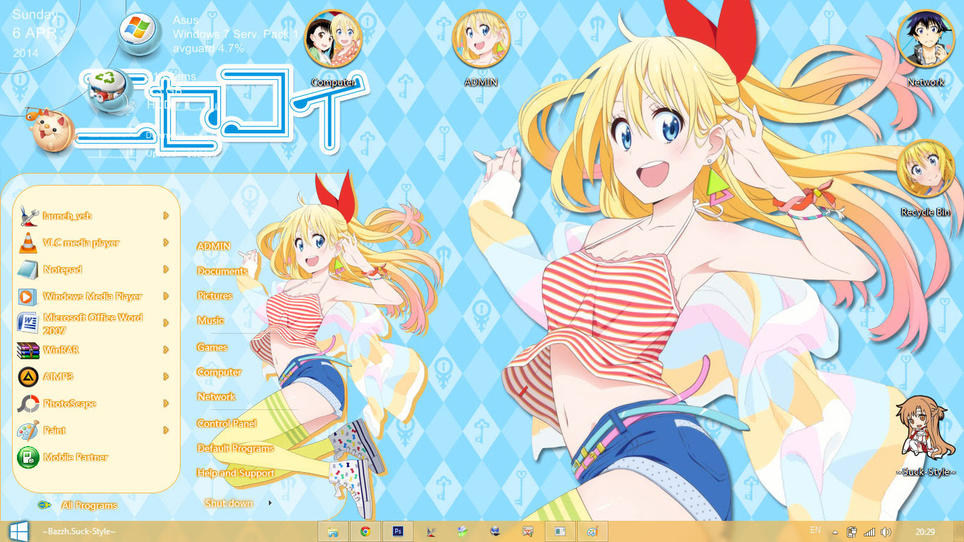 [Theme Win 7] Nisekoi V2 Image 1 - Suck-Style