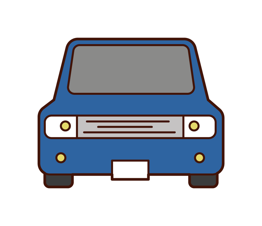 前から見た自動車のイラスト フリーイラスト素材集 Kukukeke