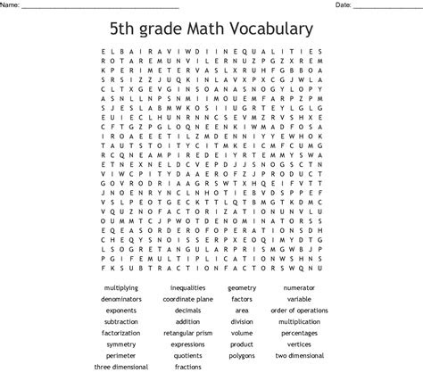  5th grade word search printable worksheets word search printable