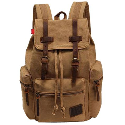 men women vintage rucksack school bag satchel canvas