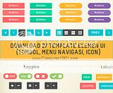Download 27 Template Elemen UI (Tombol, Menu Navigasi, Icon)