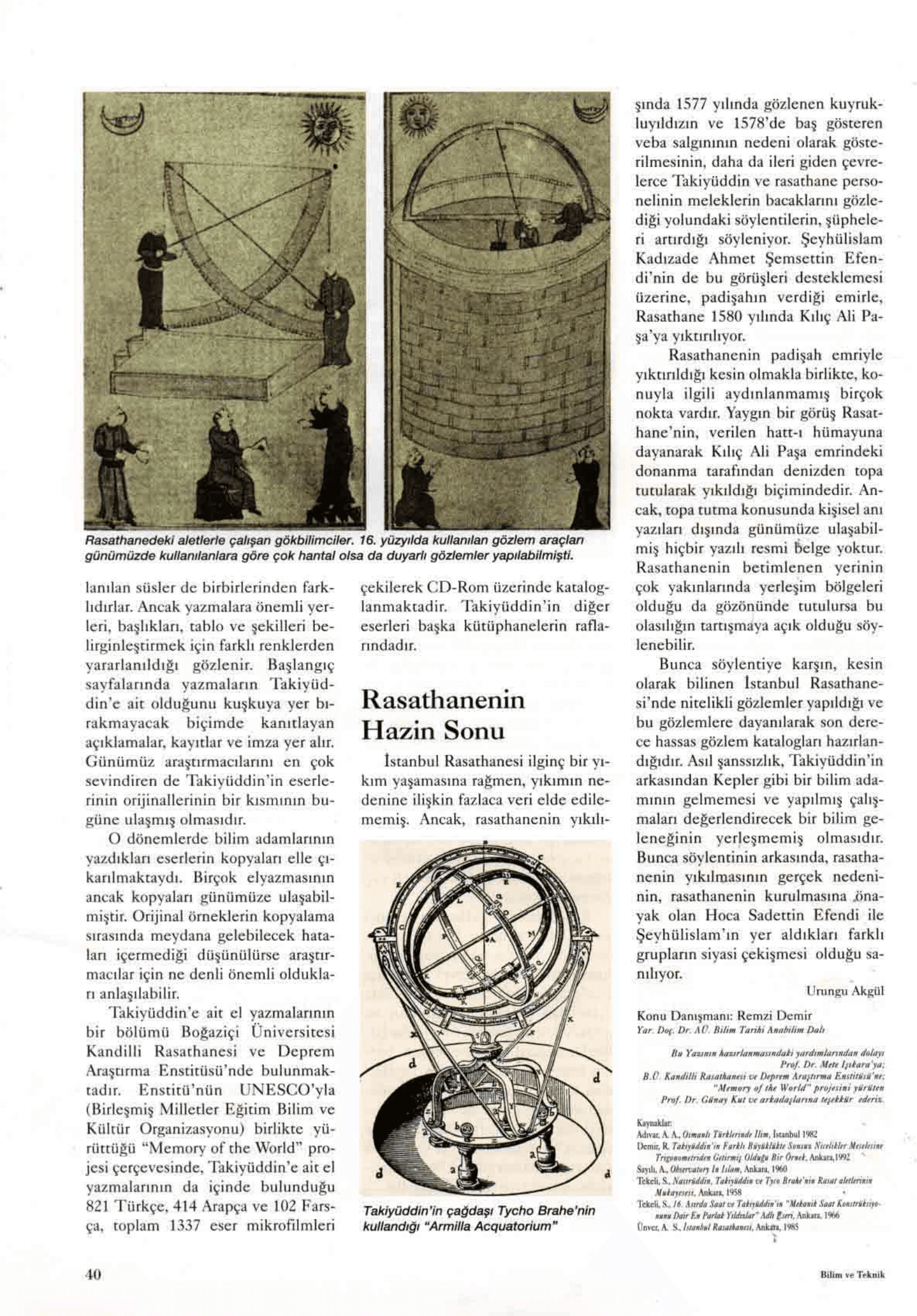 Bilim & Teknik / Takiyüddin ve İstanbul Rasathanesi - TAKAT