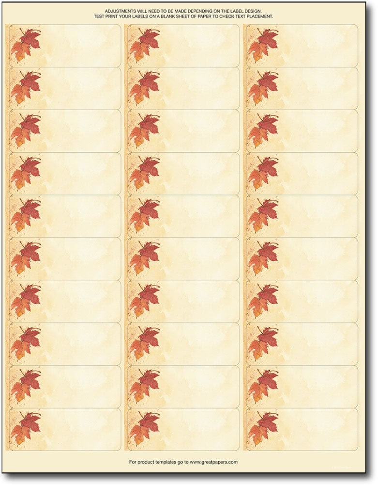 Fall Leaves Address Labels | Autumn Address Labels