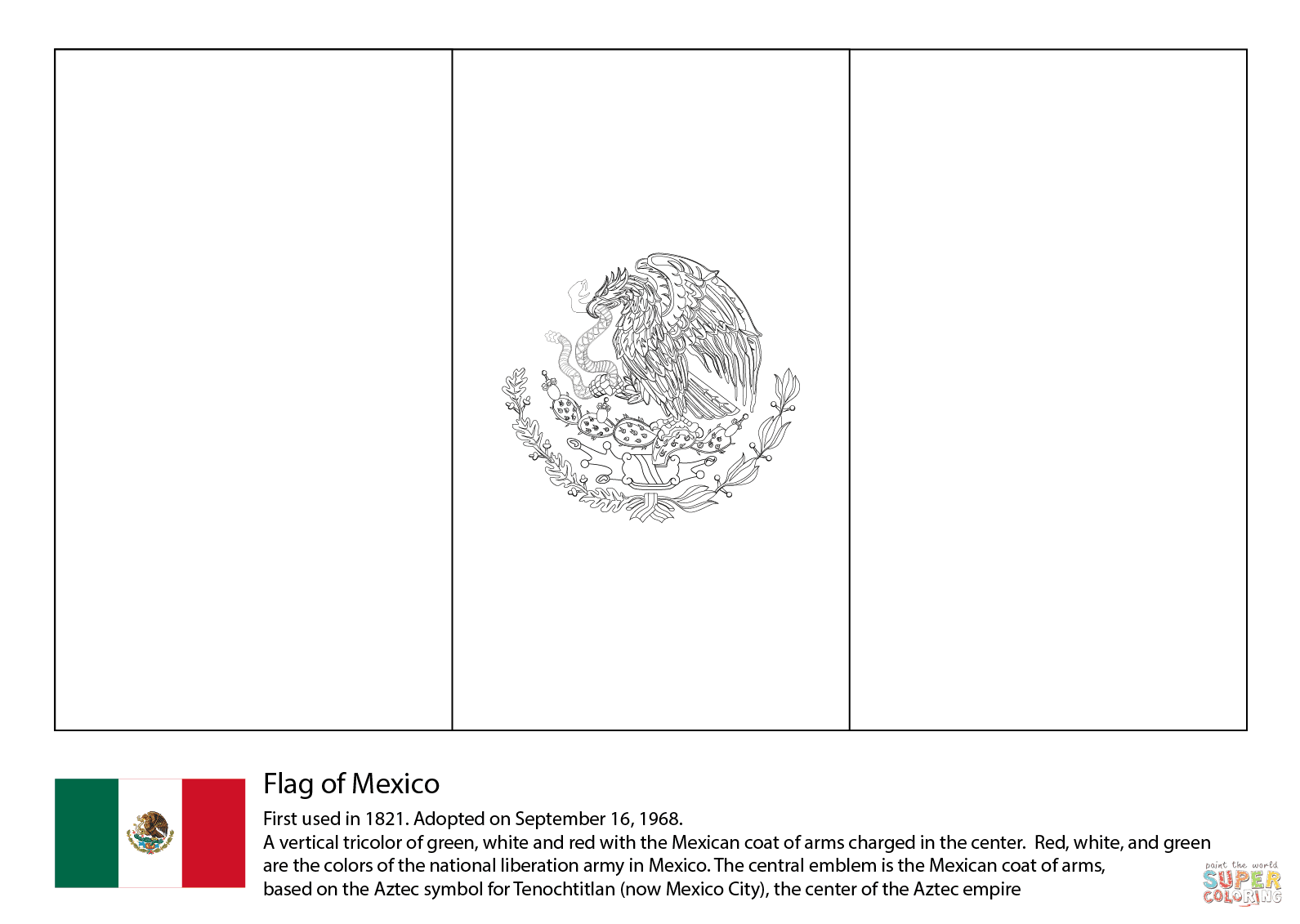 the Mexico Flag coloring pages to view printable