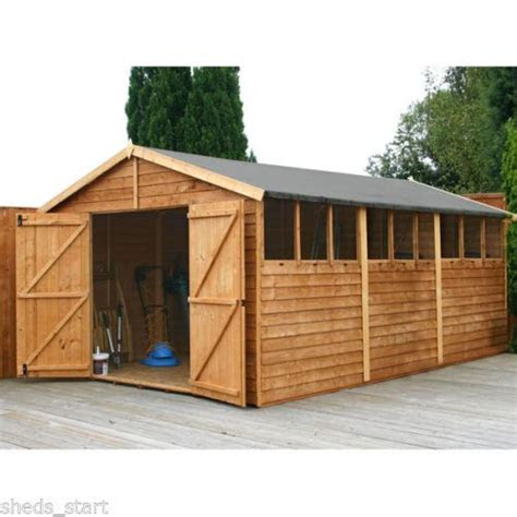 wooden workshop apex shed overlap garden sheds