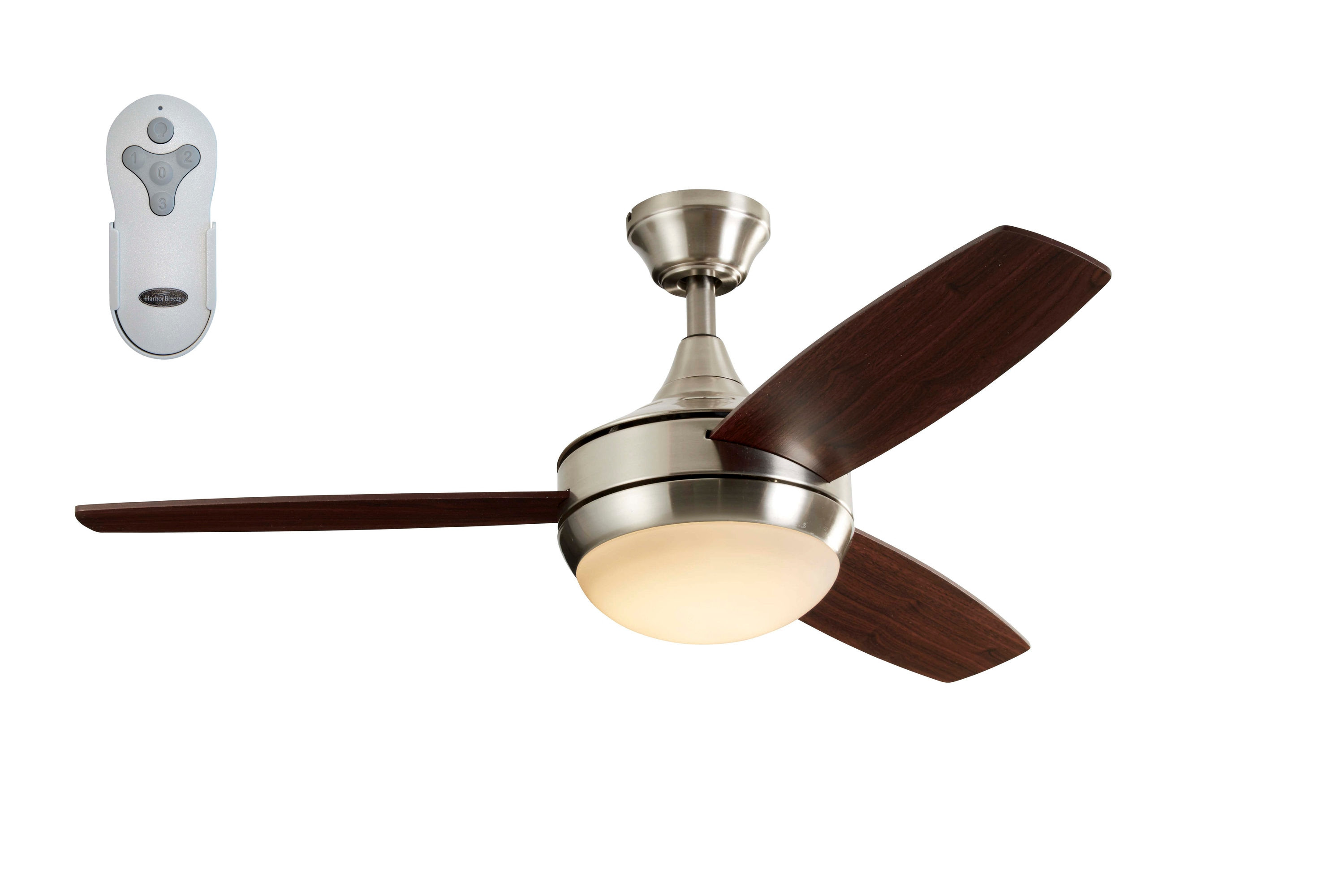 Harbor Breeze Beach Creek 44 In Brushed Nickel Led Ceiling Fan With Remote 3 Blade In The Ceiling Fans Department At Lowescom