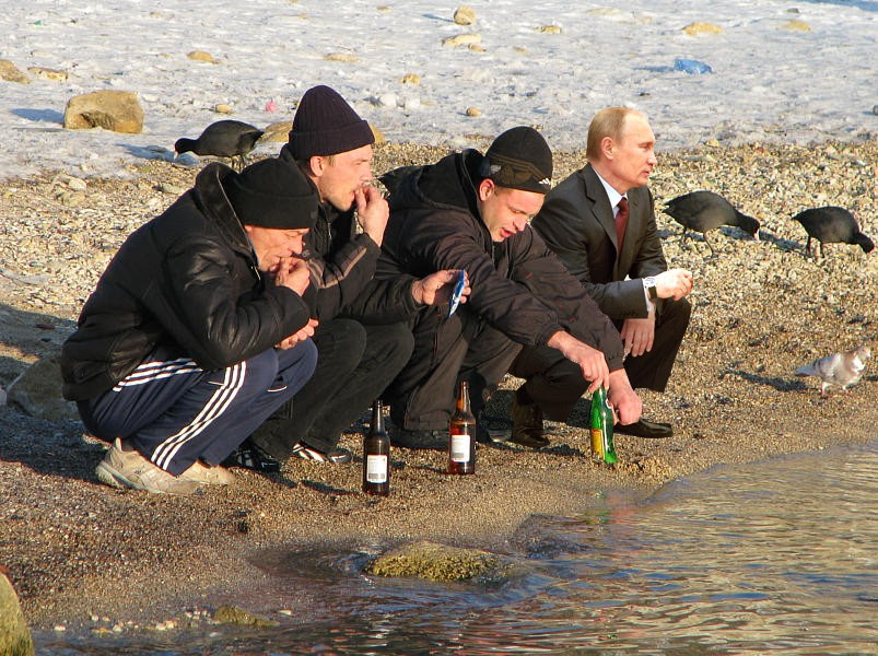 Putin true to his roots slavs squatting Putin true to his roots slavs squatting