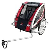 Xterra Bicycle Trailer with Jogging Conversion - Black/ Red