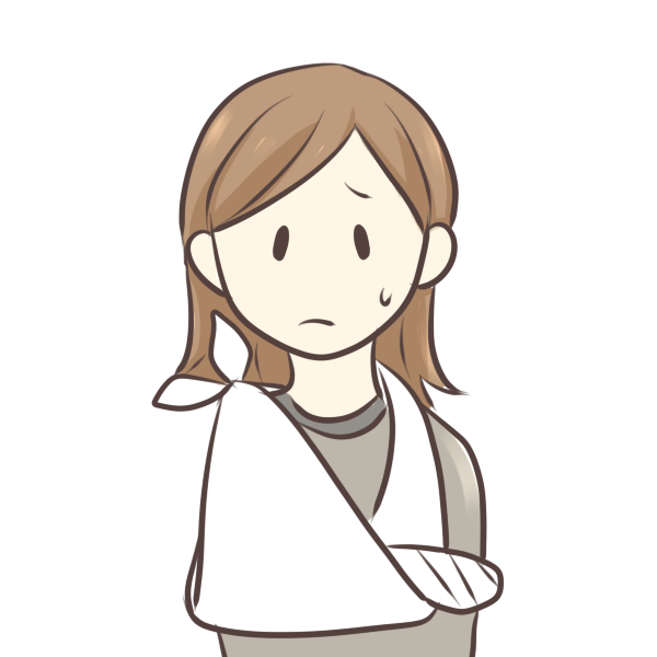 骨折した女性のイラスト かわいいフリー素材が無料のイラストレイン
