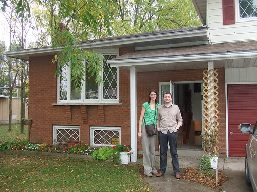 Tony and Suzy outside Vic and Wendy's in Port Elgin