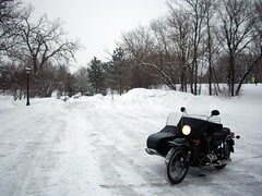 Ural at Lake Como in Snow Storm