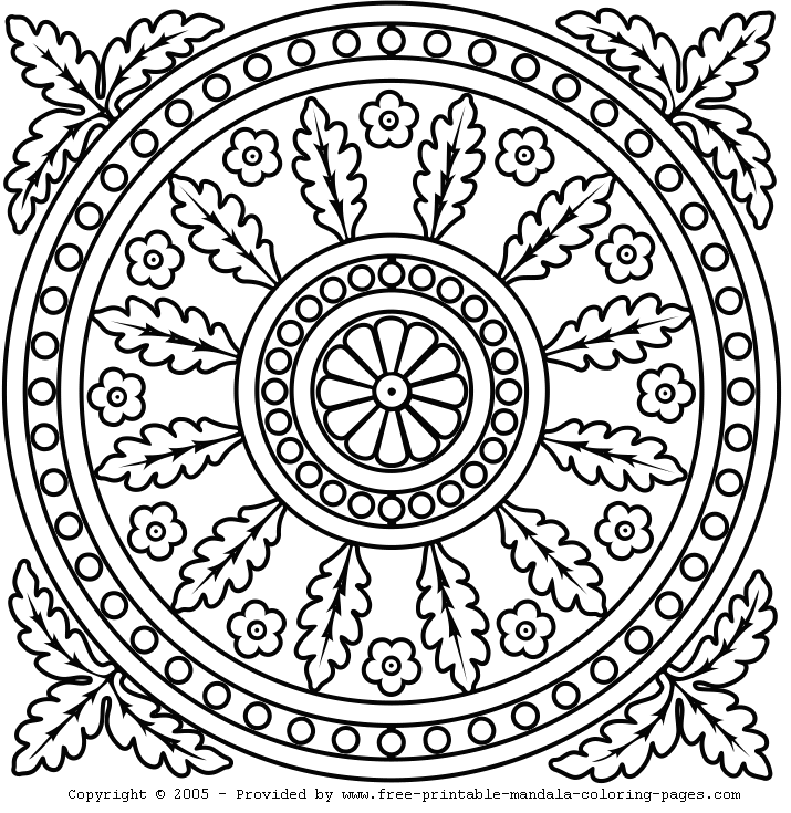 Print Free Mandala Coloring Pages - Coloring Home
