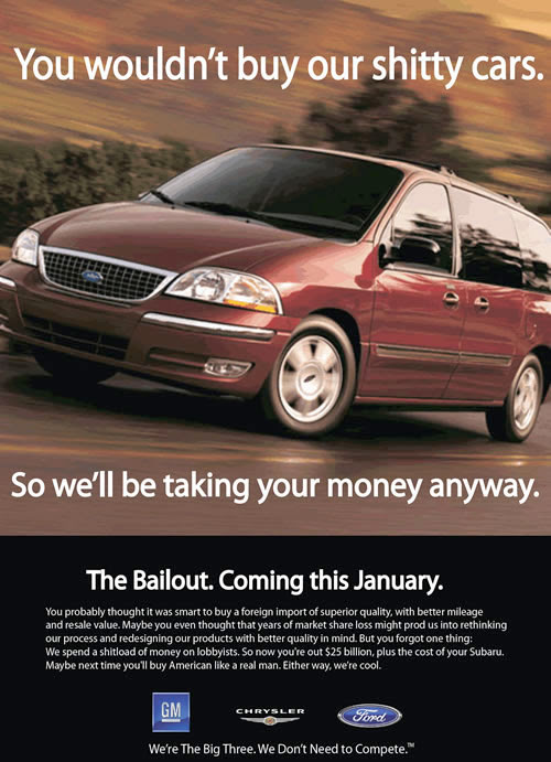 You wouldn't buy our shitty cars...