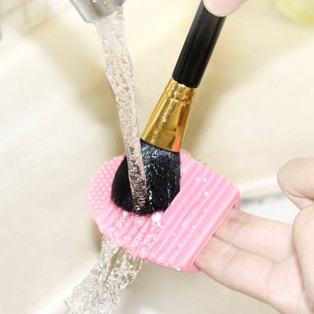 Save your sink an extra rinse with a brush-cleaning glove that will get all the colorful powders and potions out of your most-used tools.
