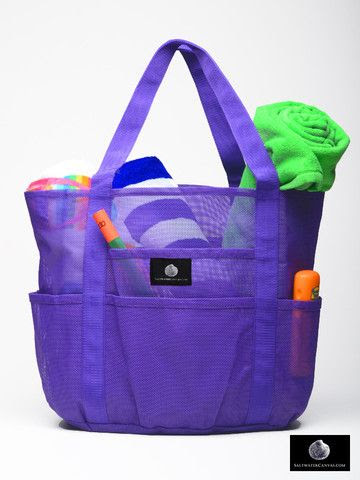 Whale Mesh Beach Bag Holds 6 beach towels, toys, drinks 9 big pockets ...