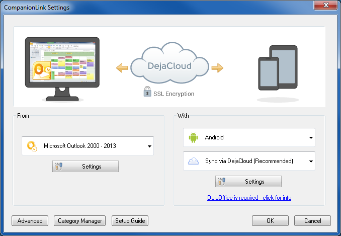 CompanionLink lets you choose how to sync.