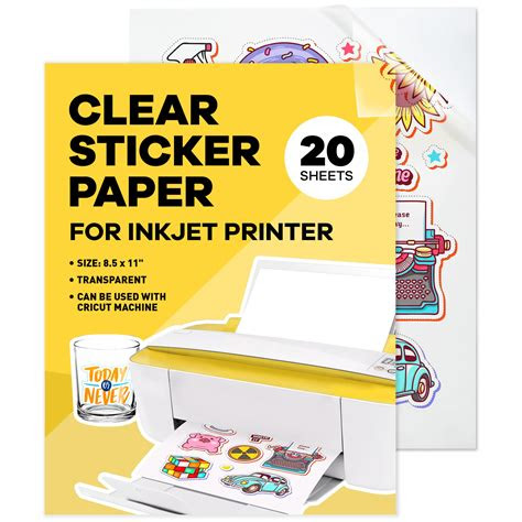  buy 90 clear sticker paper for inkjet printer 20 sheets glossy 85
