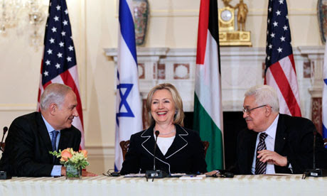 Benjamin Netanyahu, Hillary Clinton and Mahmoud Abbas