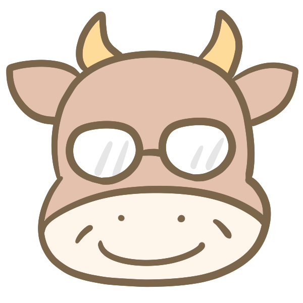 メガネの牛のイラスト かわいいフリー素材が無料のイラストレイン