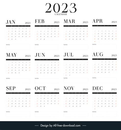  2023 calendar vectors free download graphic art designs