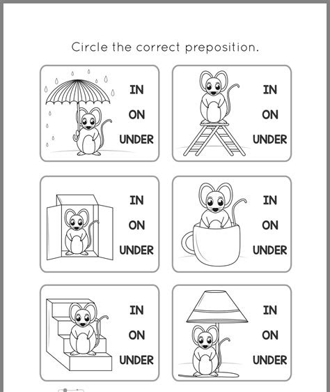  preposition worksheets printable