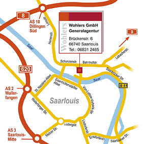 Individuelle Anfahrtsskizze nach Saarlouis