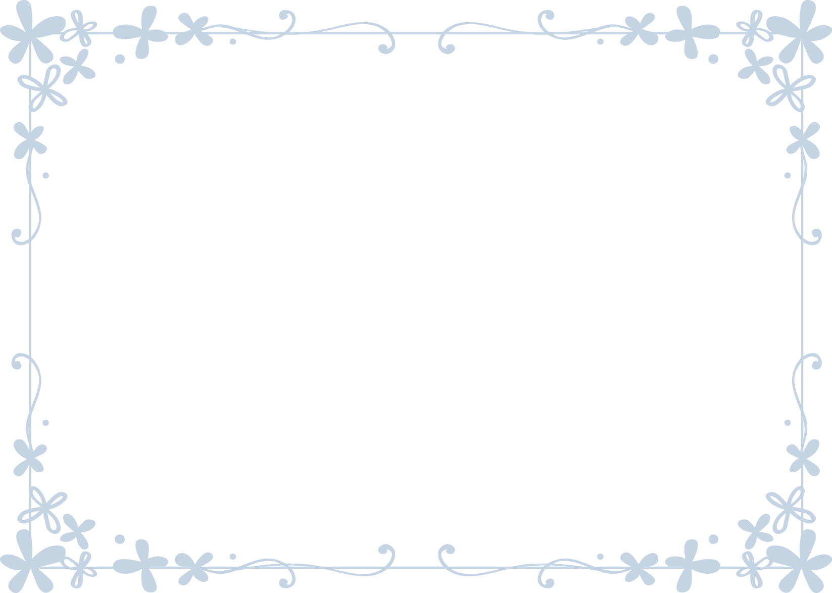 枠 飾り枠 飾り罫 飾り線 おしゃれな小花のデザイン 無料イラスト素材