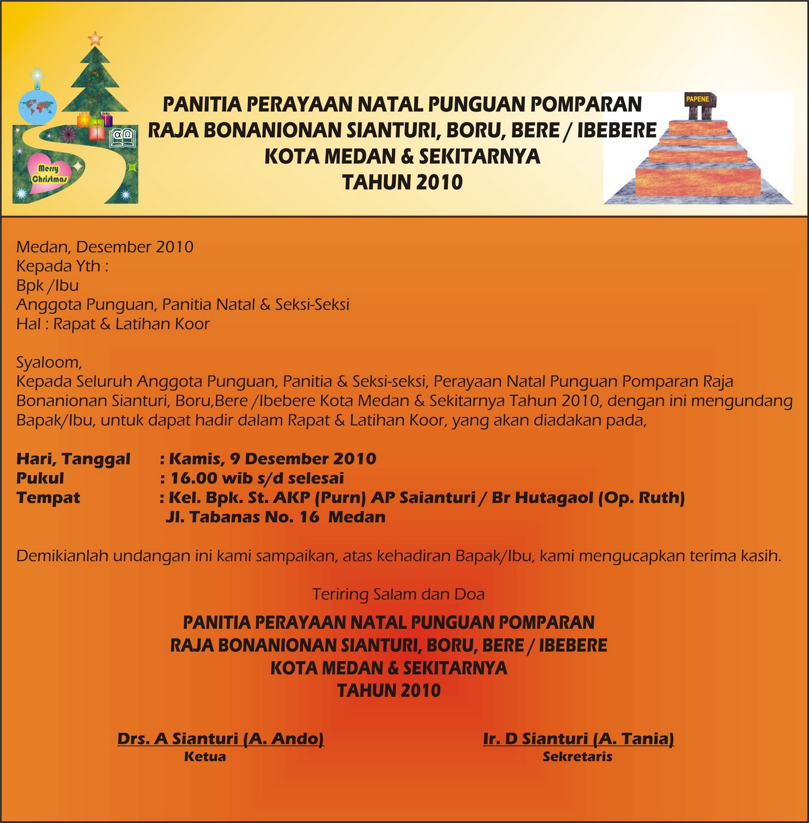 Contoh Undangan Rapat Pembentukan Panitia Natal  IMAGESEE