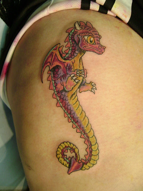 baby dragon tattoo. by ken power. stjohnsink.com