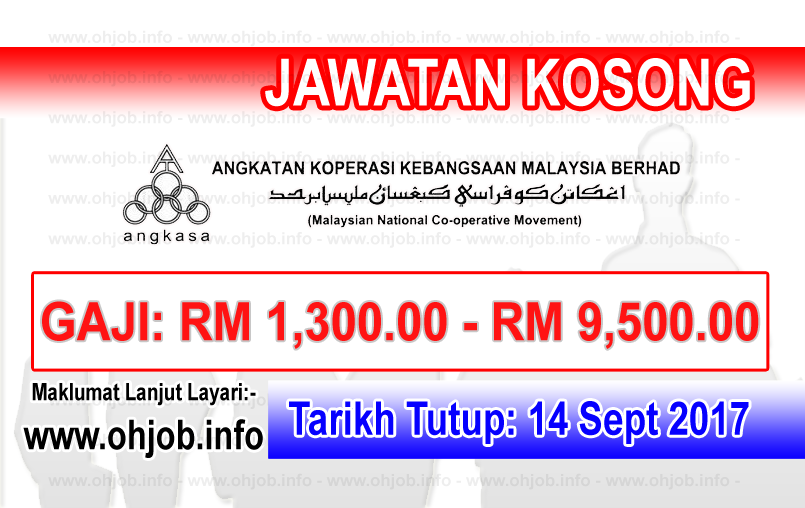 Jawatan Kerja Kosong Angkatan Koperasi Kebangsaan Malaysia Berhad - ANGKASA logo www.ohjob.info september 2017