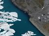 The Jökulsárlón glacial lagoon in East Iceland shot from above this weekend.
