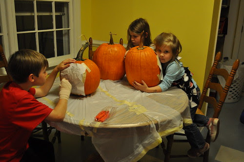 carving pumpkins