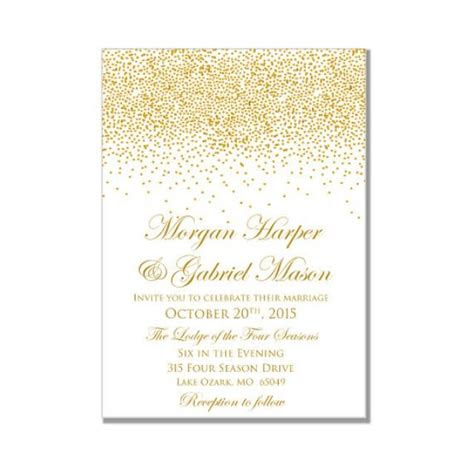 printable wedding invitation gold wedding gold