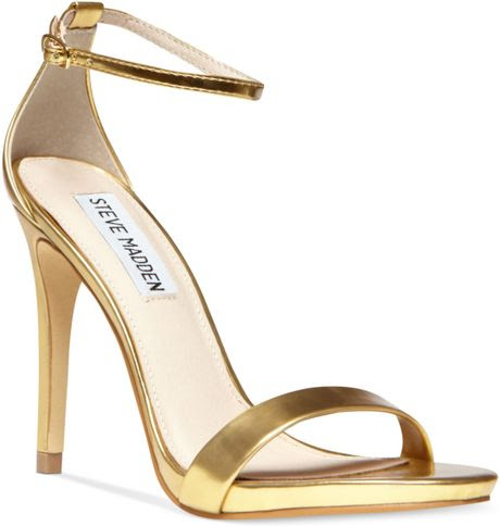 Steve Madden Stecy Two Piece Sandals in Gold | Lyst