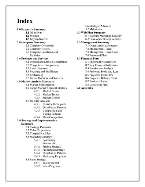 Business plan sample - uncomplete