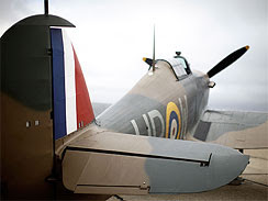 A Hurricane Mk I from the Battle of Britain Memorial Flight at Biggin Hill Airfield on August 20, 2010 in London, England.