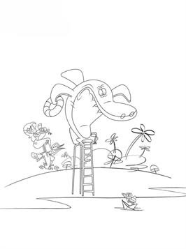 Download Kids-n-fun.com | 19 coloring pages of Zig and Sharko