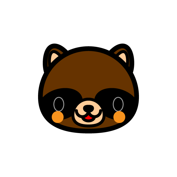かわいいたぬきの無料イラスト 商用フリー オイデ43