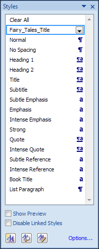 The extended Styles panel