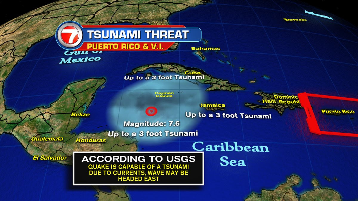 Tsunami Warning Issued For Jamaica After Magnitude 7.6