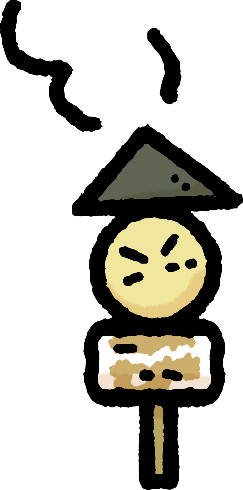 串おでんのイラスト こんにゃく 大根 ちくわ かわいい無料イラスト素材