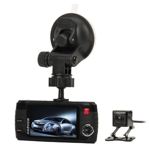 Touch Global Ltd.L3000 2.7TFT 3.0MP 4-LED IR Night Vision Dual Lens Car DVR Camcorder - Black