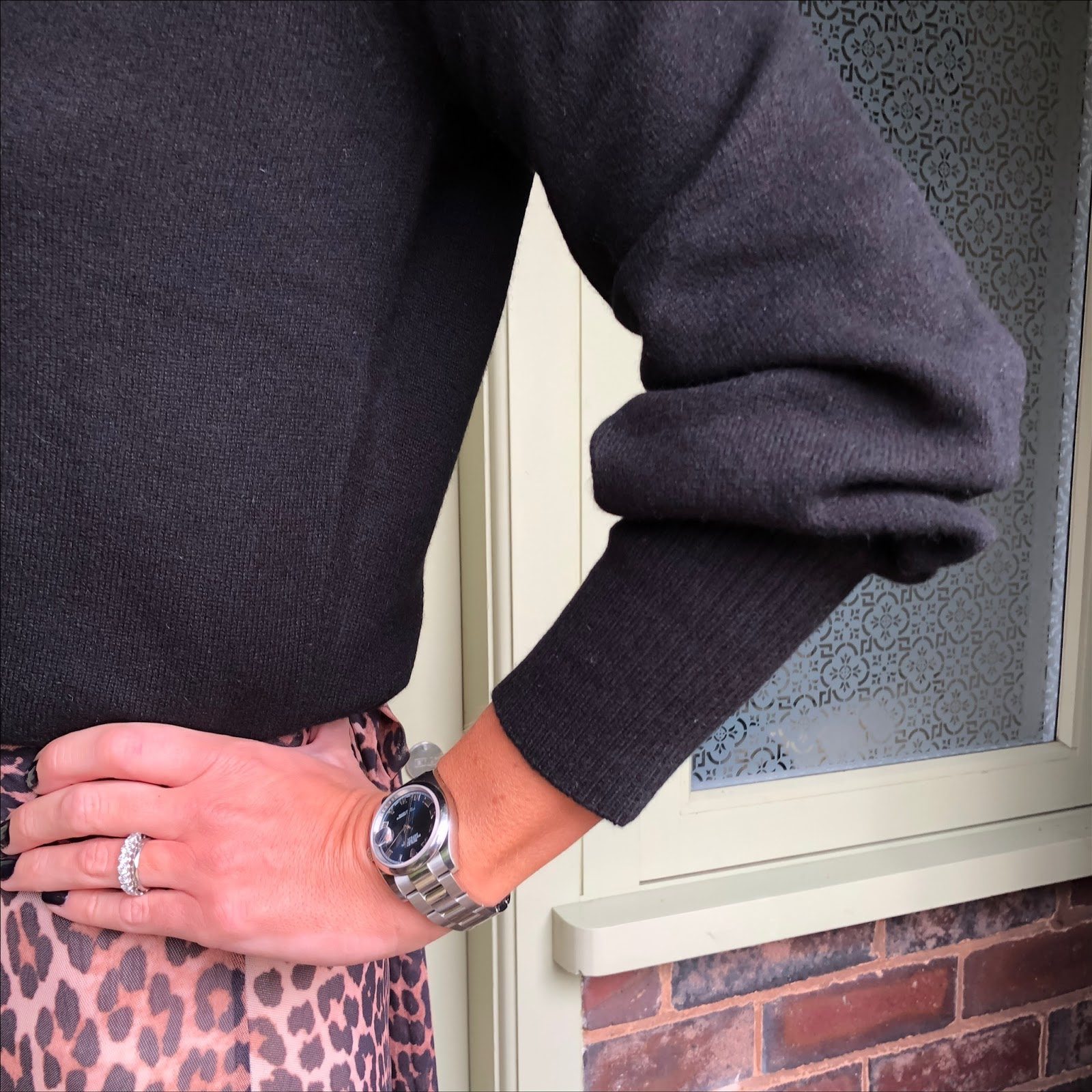 my midlife fashion, house of fraser, biba cashmere v neck jumper
